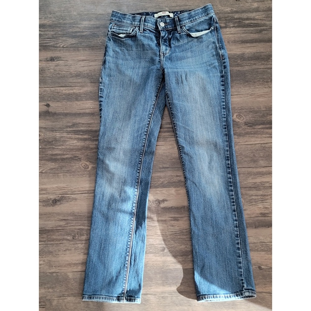 Levis 525 Perfect Waist Straight Leg Jeans Medium Wash Blue Denim Womens 4 S/C
